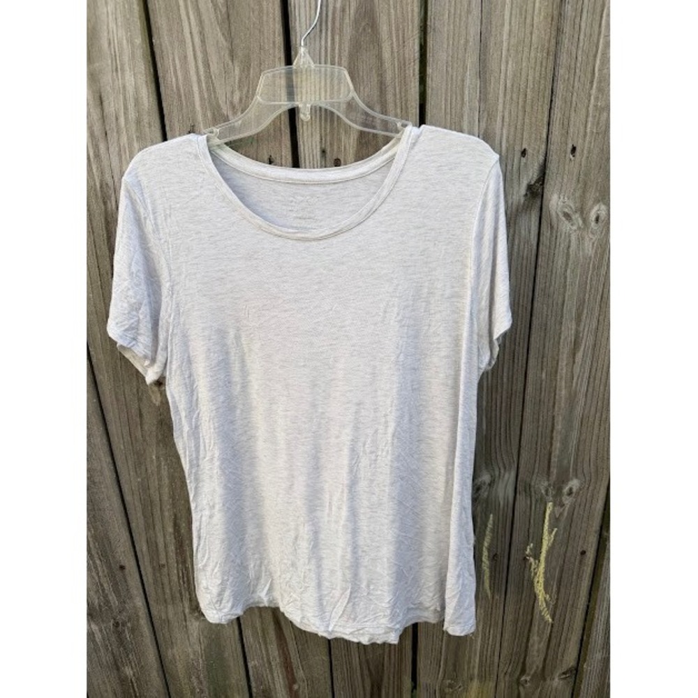 Minimalist Basic Apt. 9 Tee Shirt XL Grey Heathered Scoop Neck Short Sleeve Top